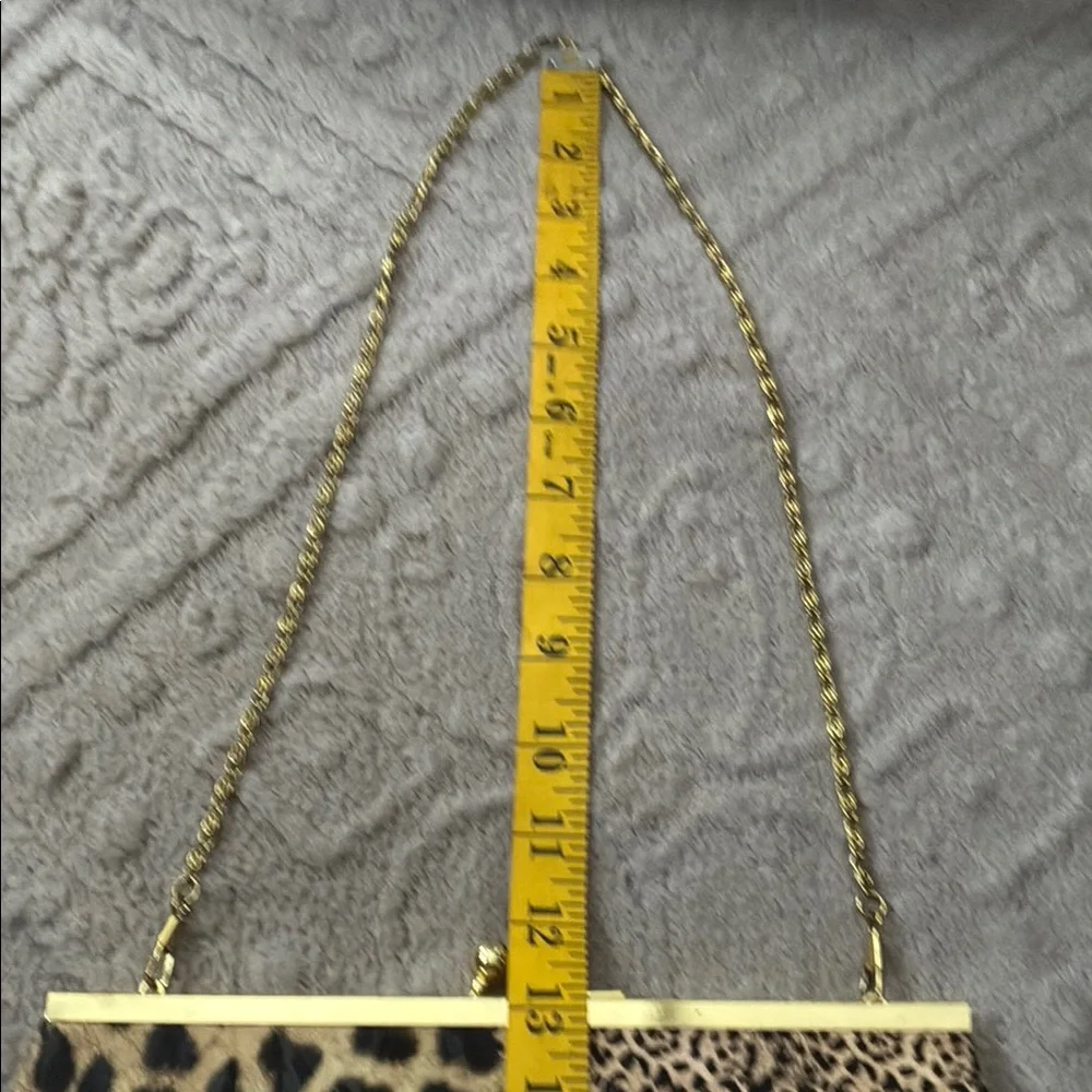 Brown and Gold Clutch with Chain Strap - Picture 10 of 10